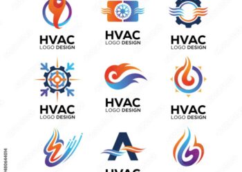 A set of HVAC logo design, refrigeration and air conditioning for your ...